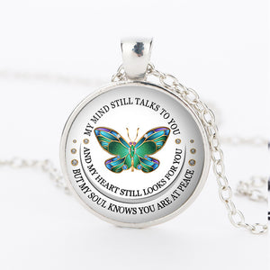 My Mind Still Talks to You Color Butterfly Necklace