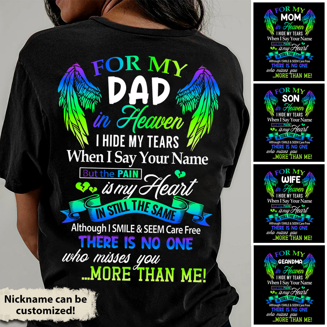 Personalized For My Love in Heaven Memorial T-Shirt