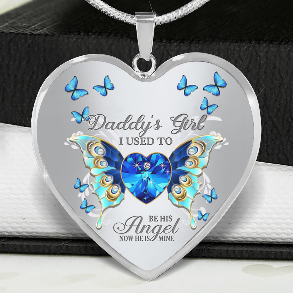 Daddy's Girl Butterfly Heart Necklace