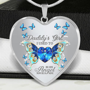 Daddy's Girl Butterfly Heart Necklace
