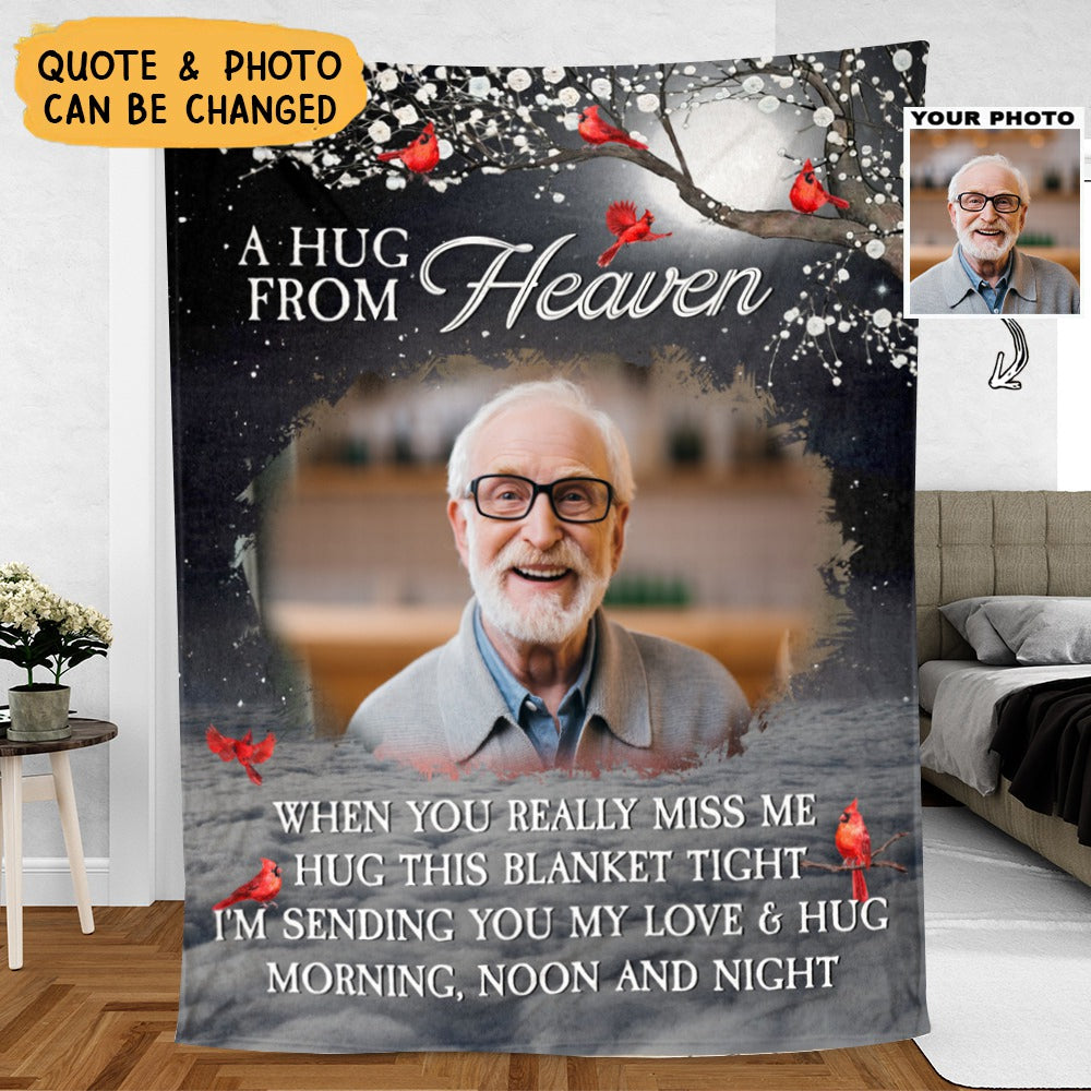 A Hug From Heaven - Personalized Photo Blanket
