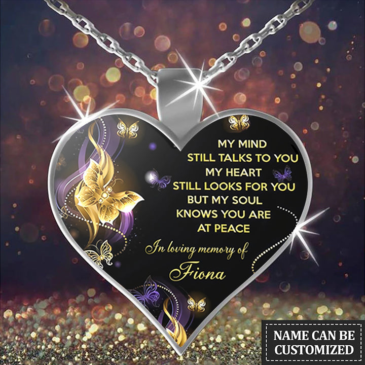 My Mind Still Talks To You Personalized Heart Necklace
