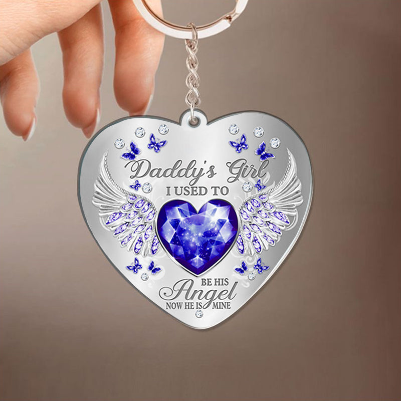 Daddy's Girl Birthstone Heart Acrylic Keychain