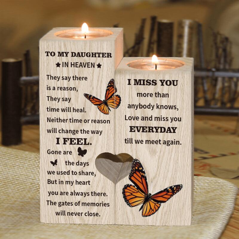 To My Daughter In Heaven - Butterfly Candle Holder