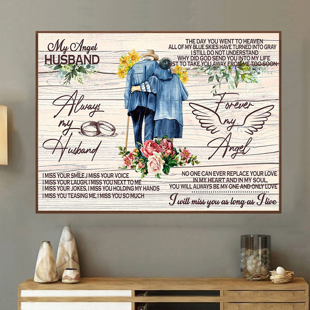 Always My Husband Forever My Angel Horizontal Poster