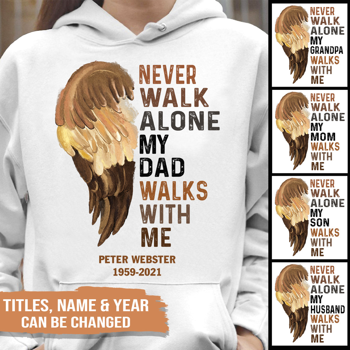 Never Walk Alone Personalized All Over Print Hoodie Memories In Heaven