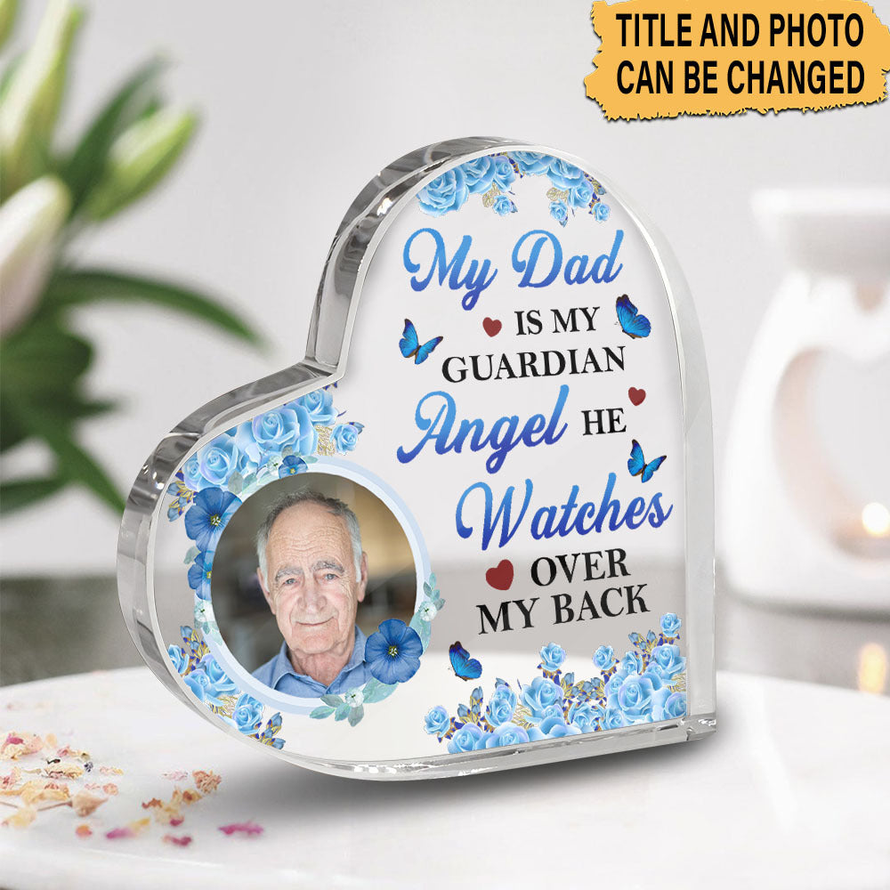 My Guardian Angel Personalized Upload Photo Heart Acrylic Plaque