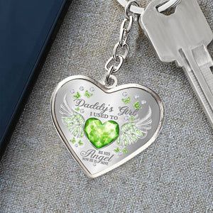 Daddy's Girl Birthstone Heart Keychain