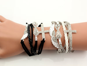 Angel Wings Cross Infinity Bracelet