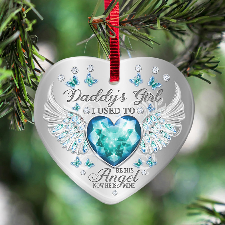 Daddys Girl Heart Ornament (Porcelain)