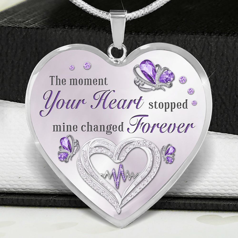 The Moment Your Heart Stopped Heart Necklace