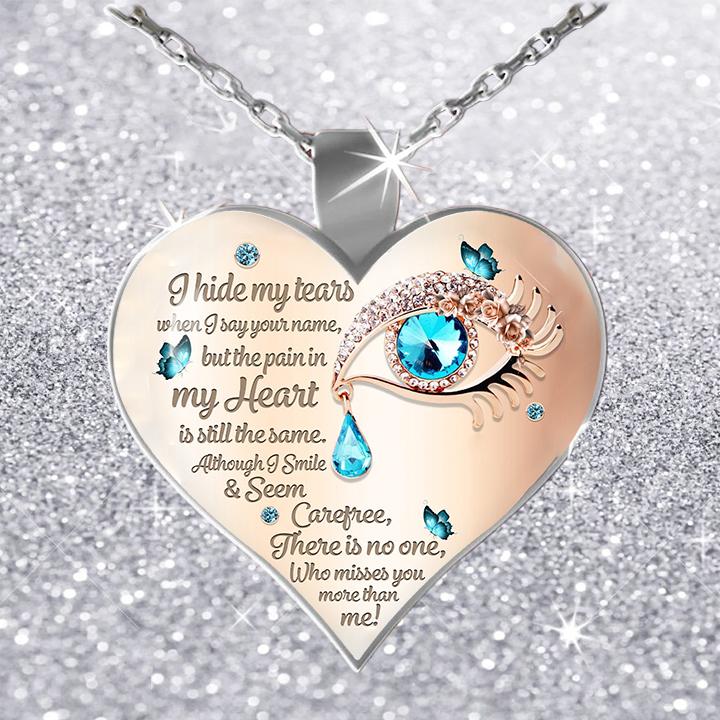 I Hide My Tears Heart Necklace