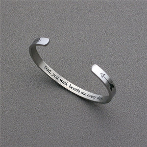 Personalized Memorial My Love Walk Beside Me Everyday Cuff Bracelet