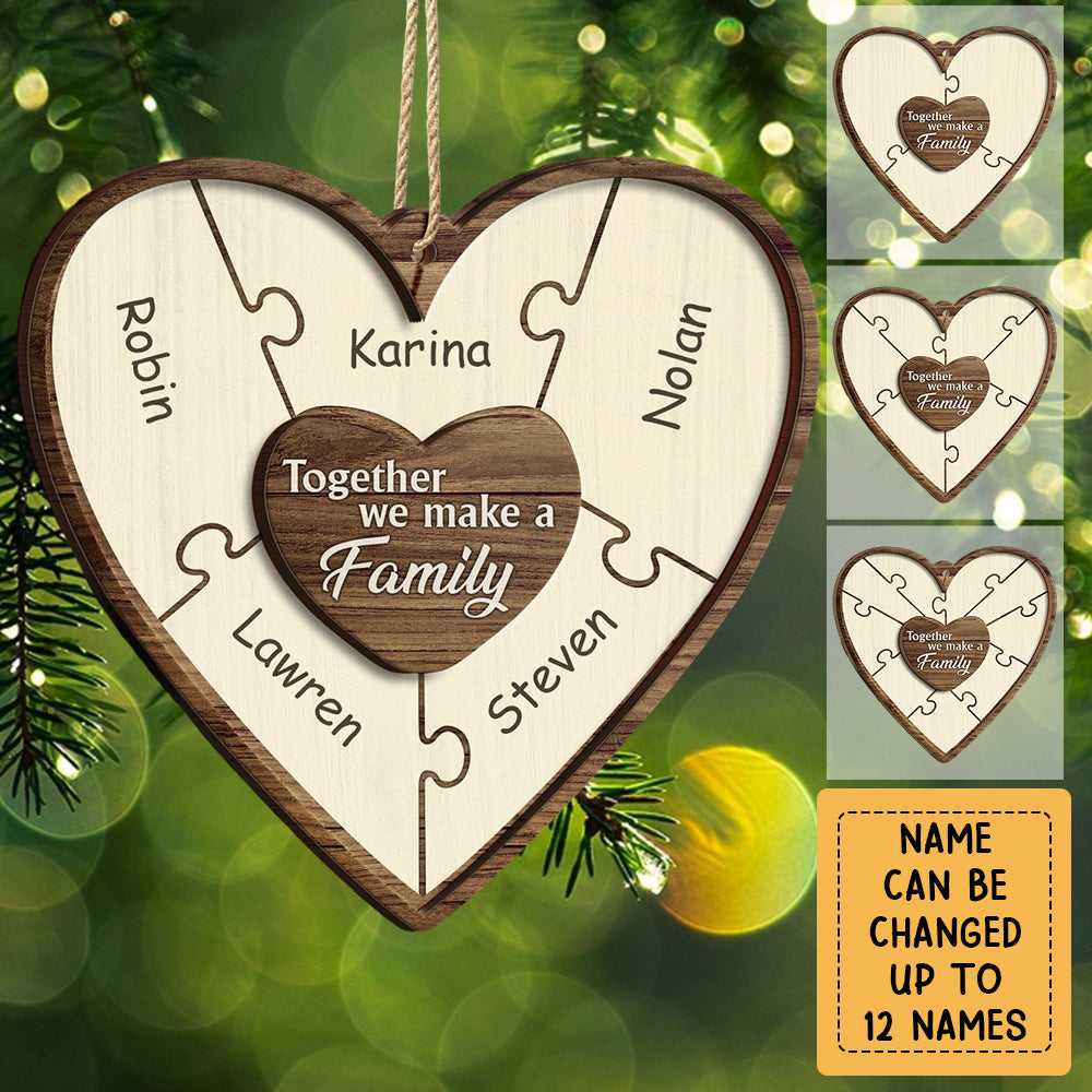 Christmas Puzzle Together We Make A Family Personalized Wooden Ornament