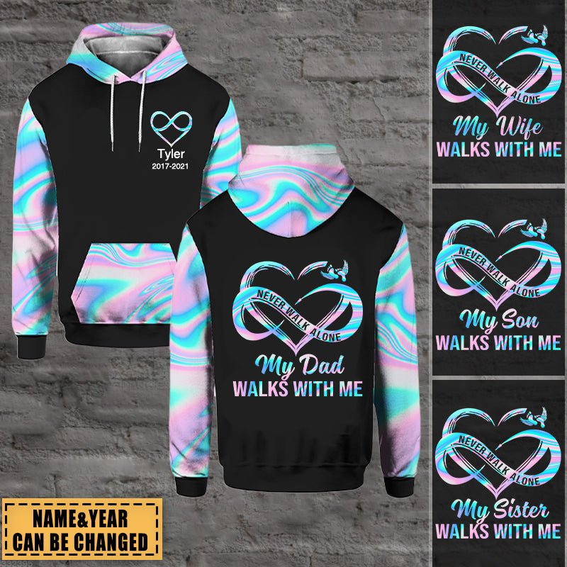 Sparkling Never Walk Alone Personalized Hoodie