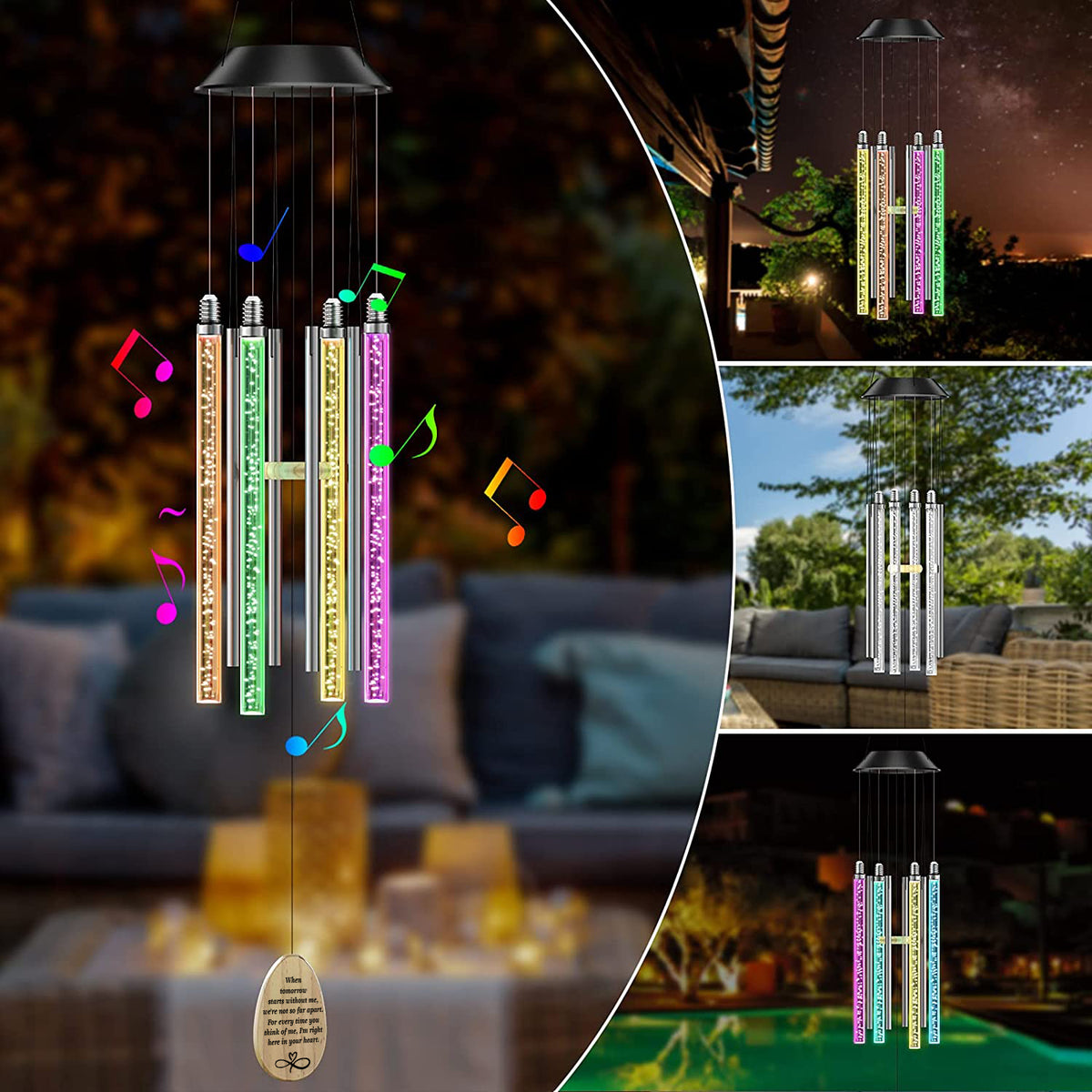 Solar Powered Musical Wind Chimes