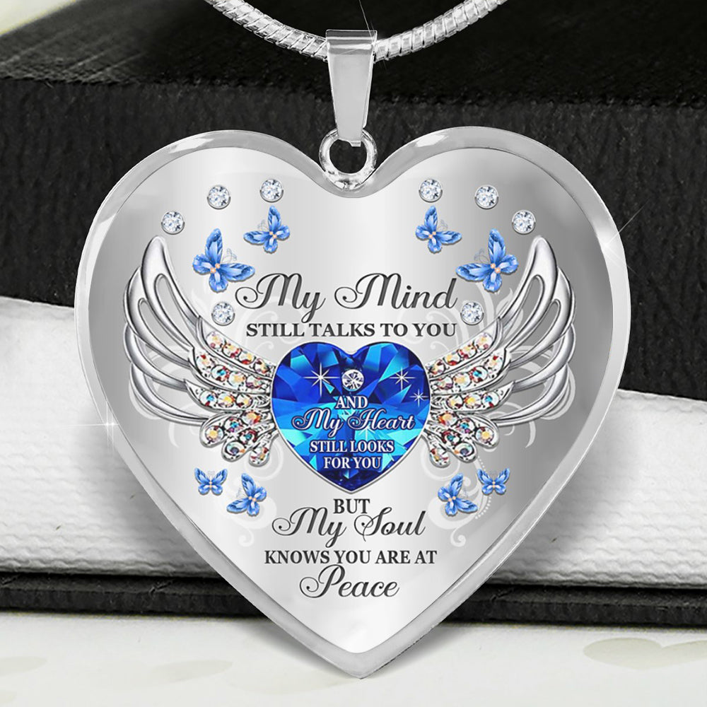 My Mind Still Talks To You Heart Necklace