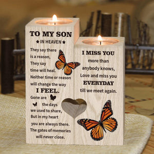 To My Son In Heaven - Butterfly Candle Holder