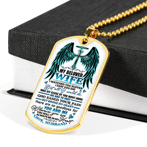 My Beloved Wife from Husband Dog Tag Necklace