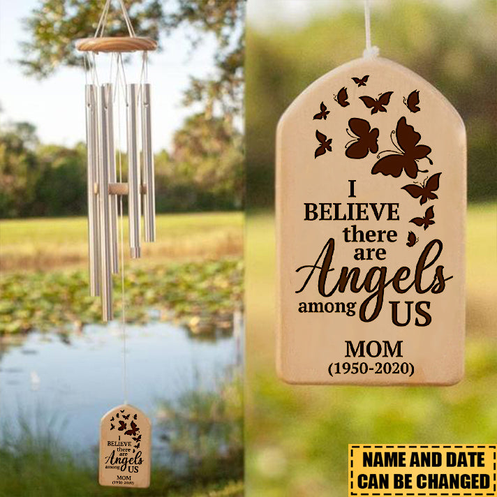 Personalized Memorial Wind Chimes - I Believed There Are Angels Among Us
