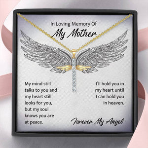 In Loving Memory Of My Mother Angel Cross Necklace