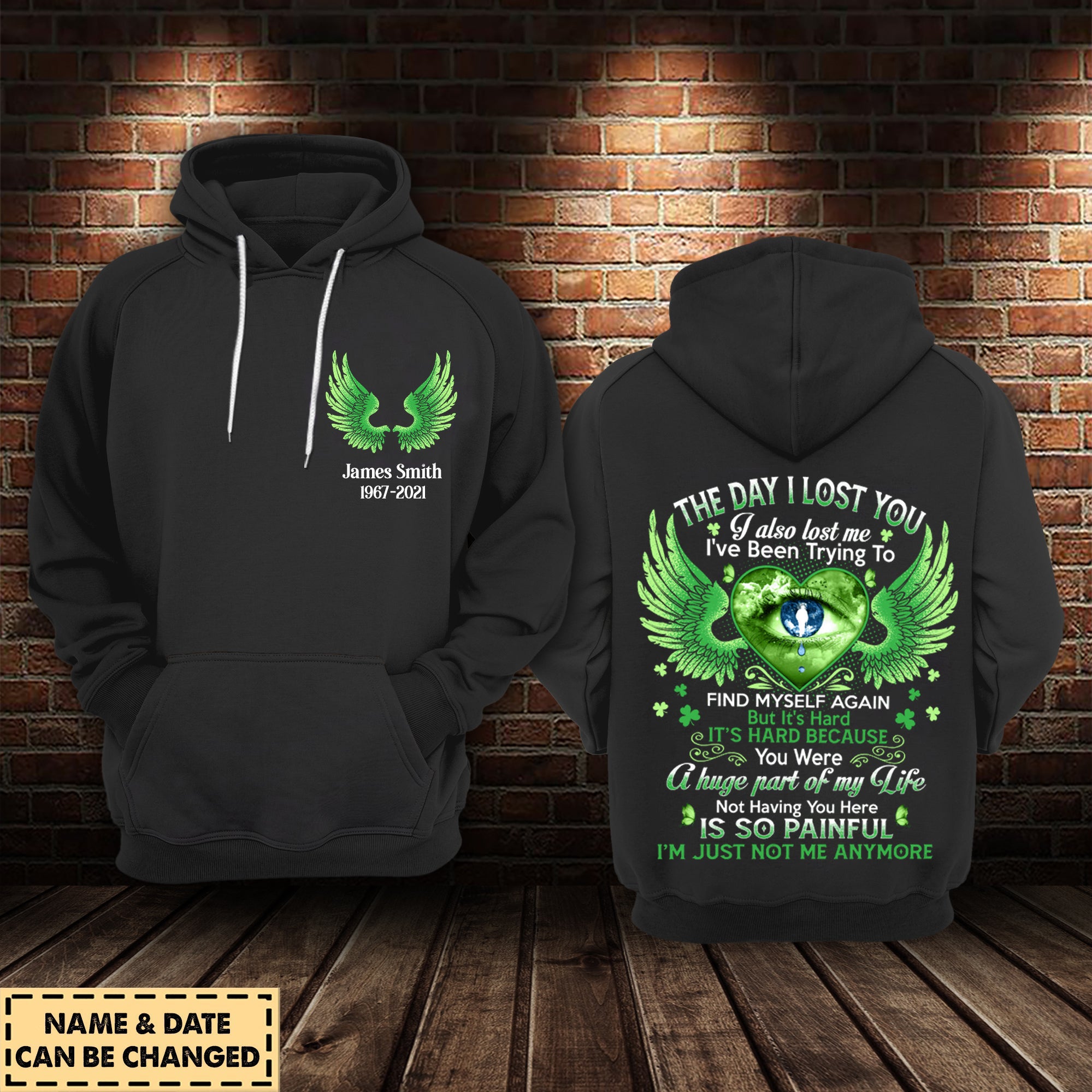 The Day I Lost You Memorial Personalized All Over Print Hoodie