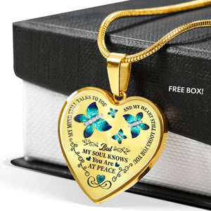 Butterfly My Mind Still Talks To You Heart Necklace