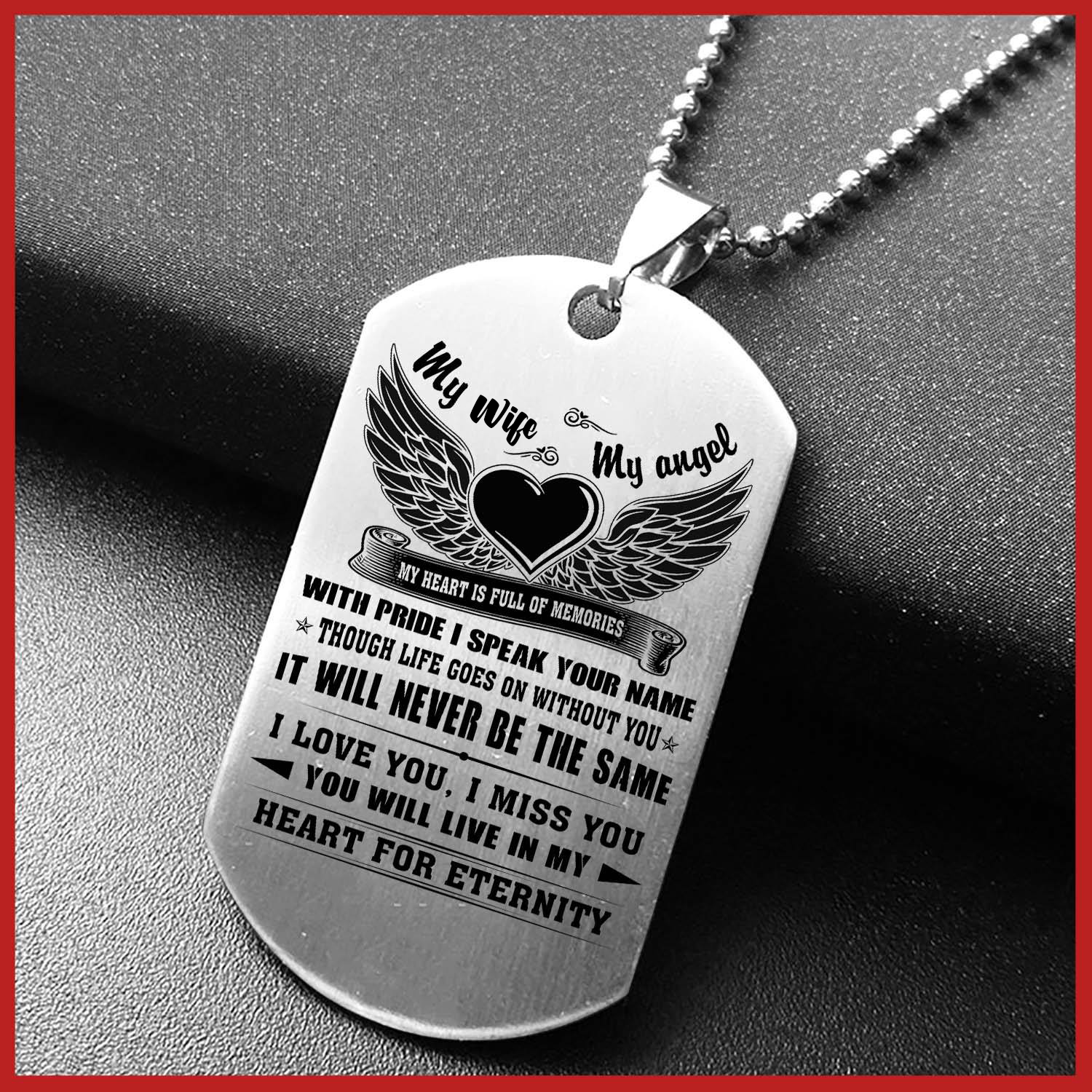 My Wife My Angel Memorial Dog Tag