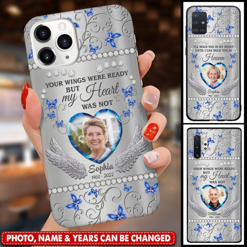 Your Wings Were Ready But My Heart Was Not Personalized Glass Phone Case