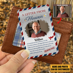 A Letter From Heaven - Personalized Aluminum Photo Wallet Card