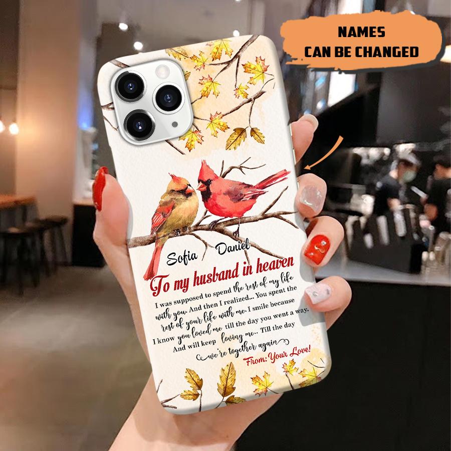 Personalized To My Husband In Heaven Cardinal Couple Memorial Phone case