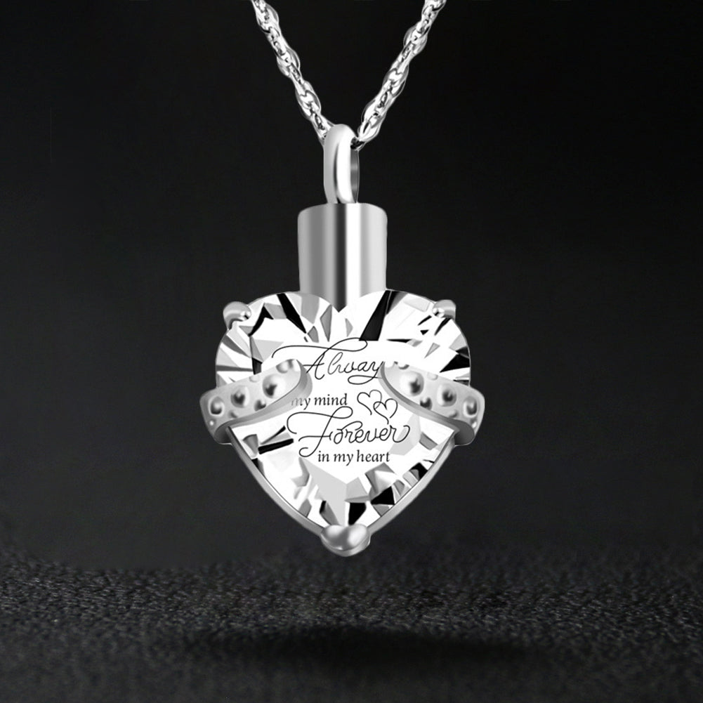 Heart-shaped Cremation Ashes Storage Necklace