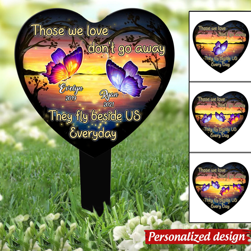 Personalized Those We Love Don't Go Away Heart Acrylic Plaque Stake