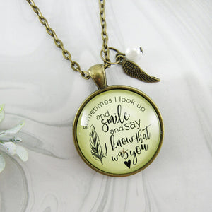 Sometimes Times I Look Up Missing You Memorial Necklace | Keychain