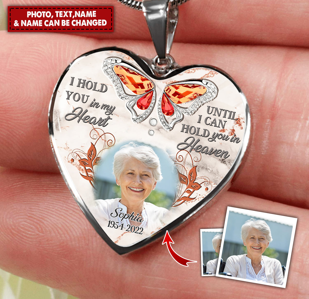 Upload Photo Family Loss Memorial Gift Custom Picture Necklace