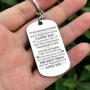 To My Granddaughter - Just Do Your Best - Inspirational Keychain