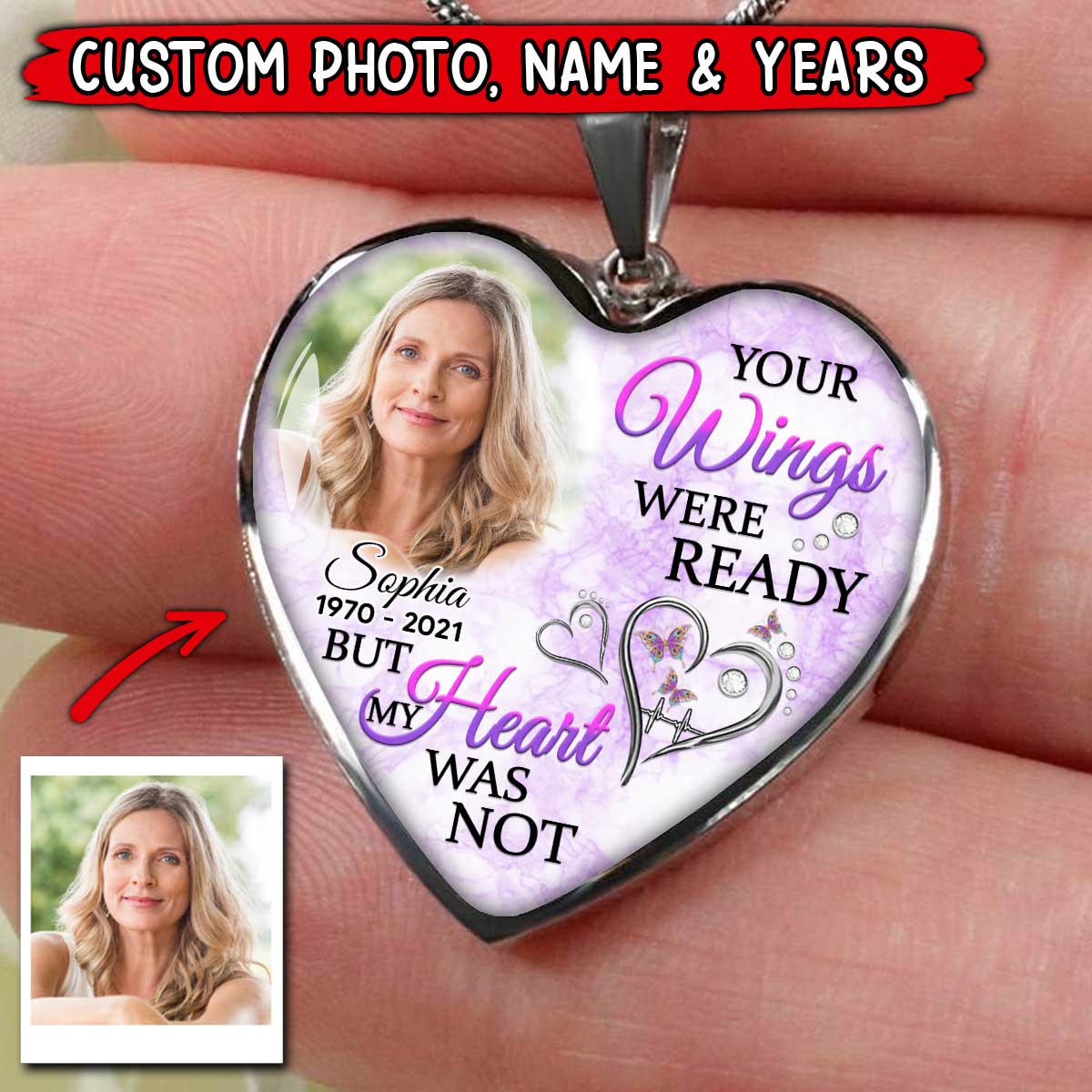 Upload Photo Family Loss Memorial Gift Custom Picture Remembrance Gift Personalized Necklace