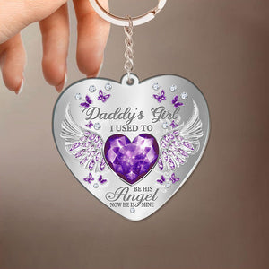 Daddy's Girl Birthstone Heart Acrylic Keychain