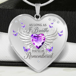 As Long As I Breathe Heart Necklace