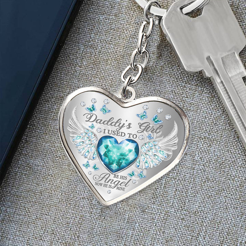 Daddy's Girl Birthstone Heart Keychain