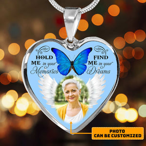 Hold Me In Your Memories Personalized Photo Heart Necklace