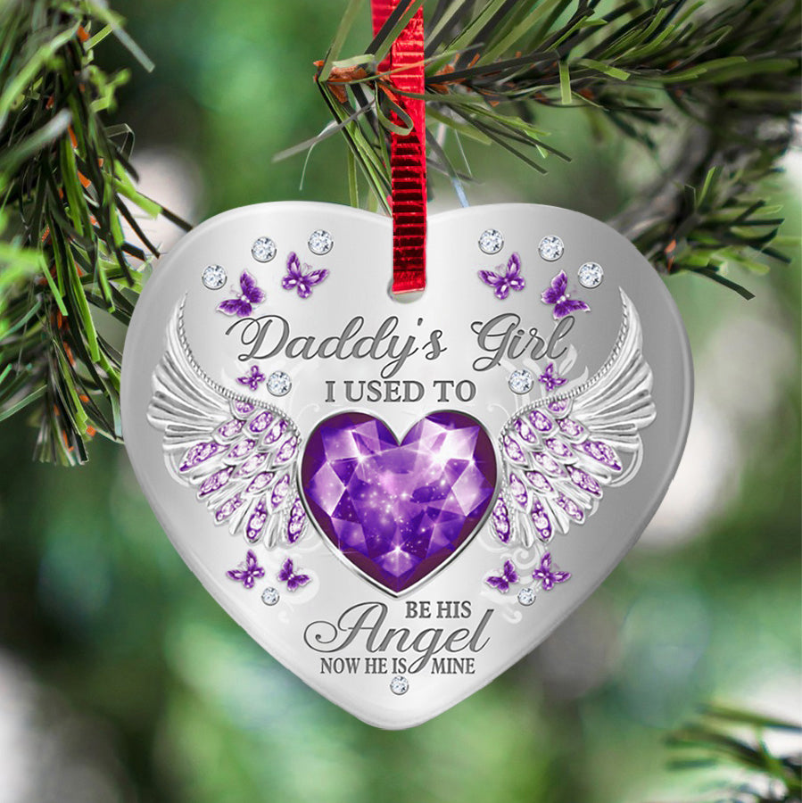 Daddys Girl Heart Ornament (Porcelain)