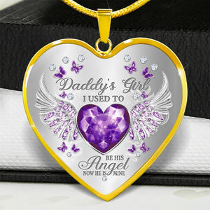 Daddy's Girl Birthstone Heart Necklace