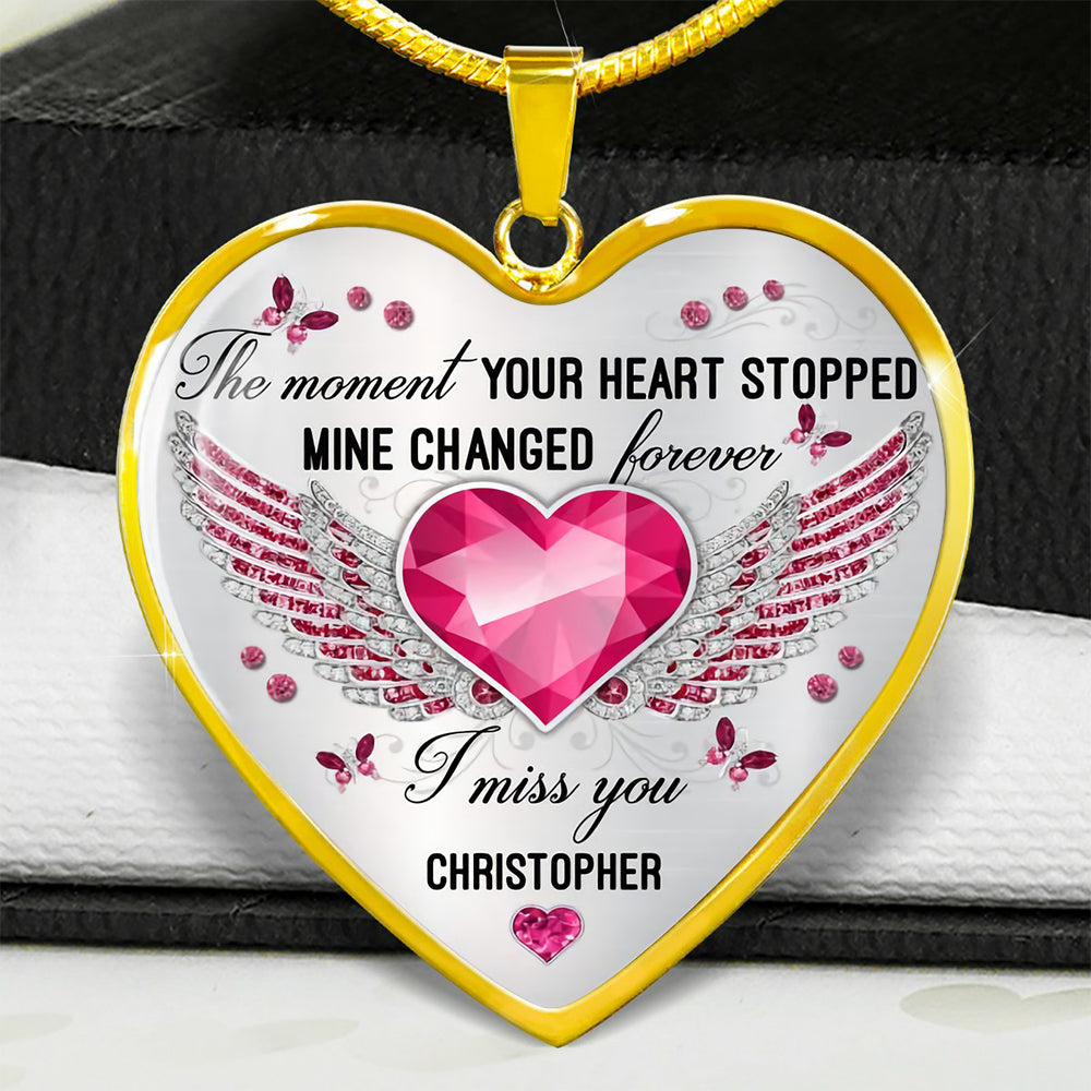 The Moment Your Heart Stopped Heart Necklace