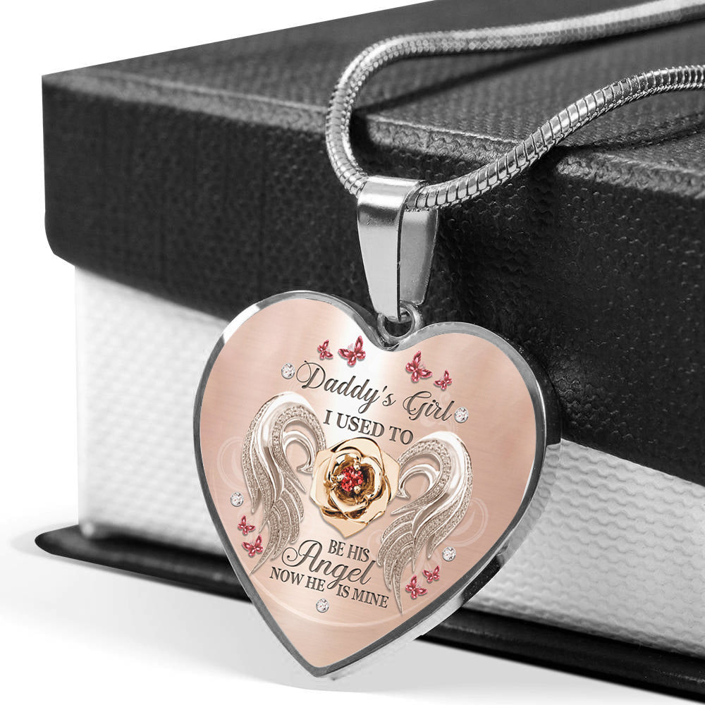 Daddy's Girl Rose Heart Necklace
