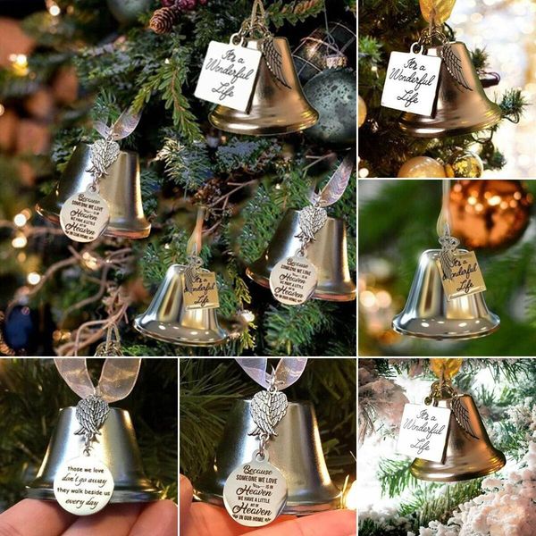 Christmas Ornaments Angel Wings Bell--Memorial Christmas Gift