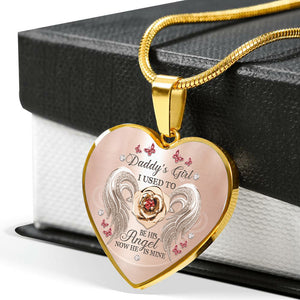 Daddy's Girl Rose Heart Necklace