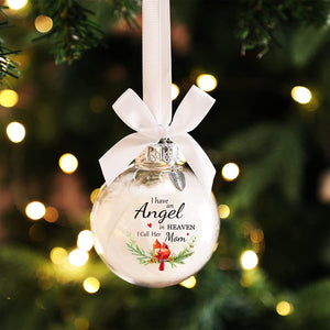 Personalized Commemorate Ornaments Feather Ball - Angel In Heaven Memorial Ornament