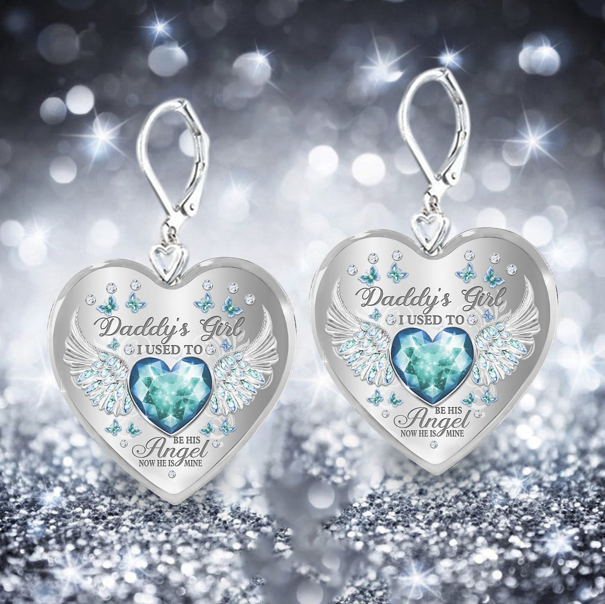 Daddy's Girl Birthstone Heart Earring