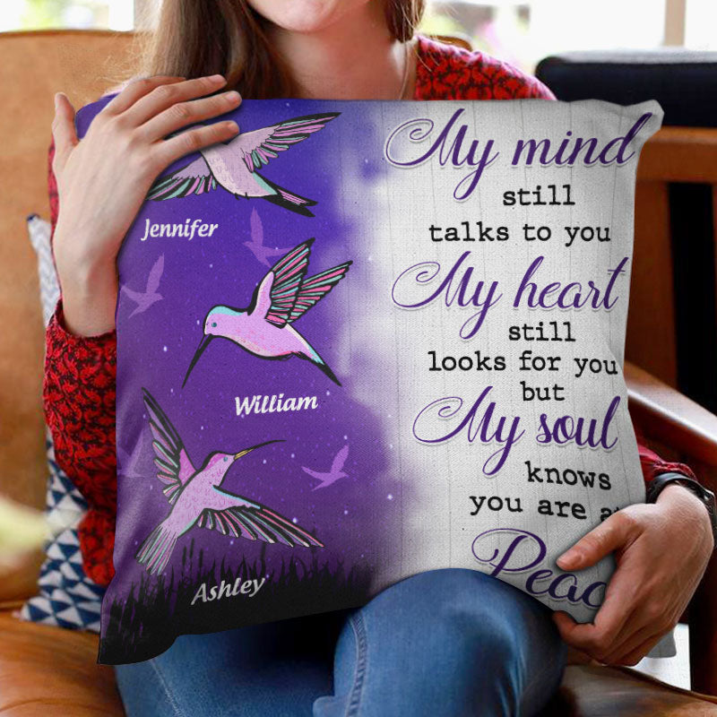 Hummingbird Knows You Are At Peace - Memorial Gift - Personalized Custom Pillow